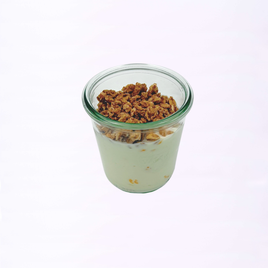 Mandarinencreme mit Granola im WECK-Glas